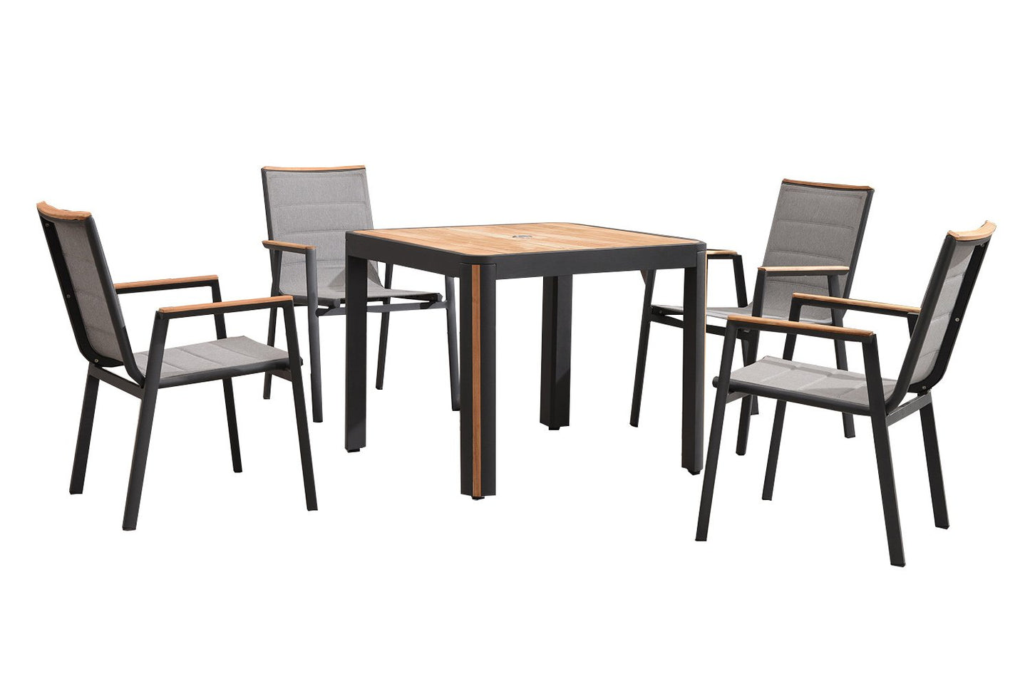 Madrid 5 Piece Dining Set in Charcoal-abc