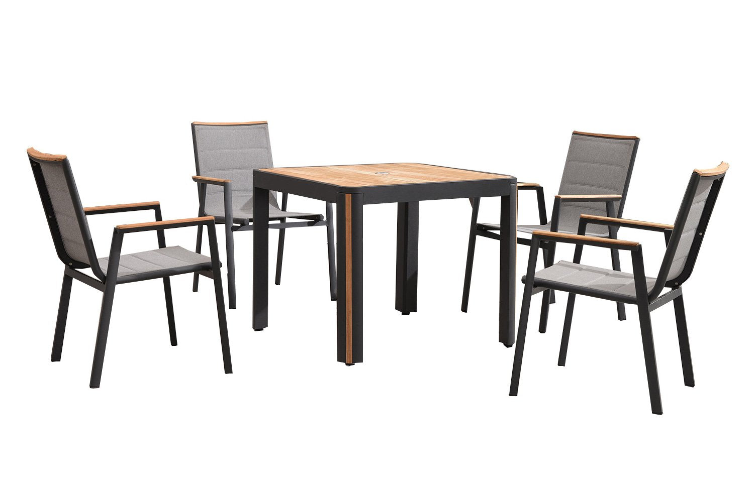 Madrid 5 Piece Dining Set in Charcoal-abc