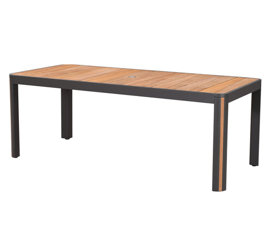 Madrid 79 Inch Dining Table with Umbrella Hole in Charcoal-abc