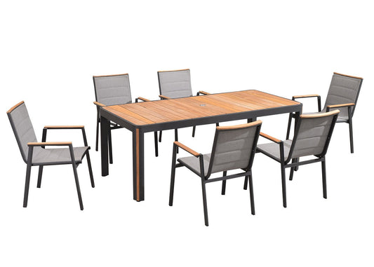 Madrid 7 Piece Dining Set in Charcoal-abc