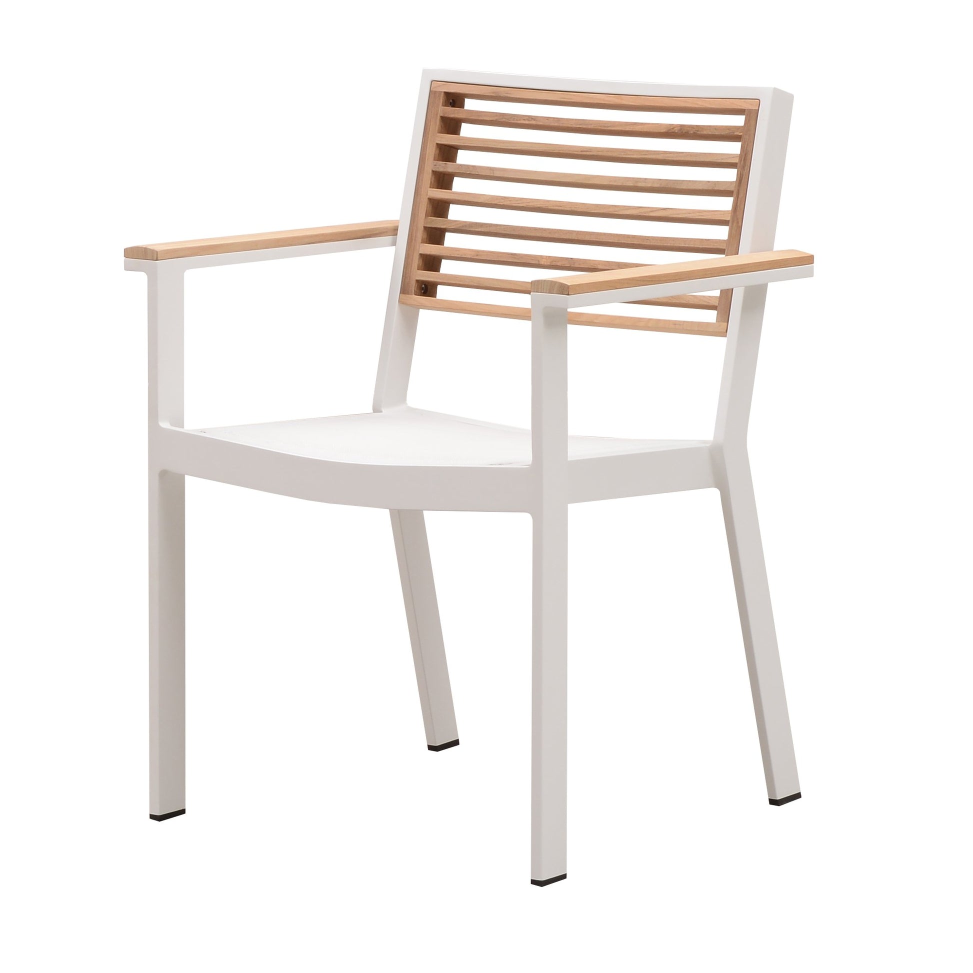 St Lucia Dining Arm Chair in White-abc