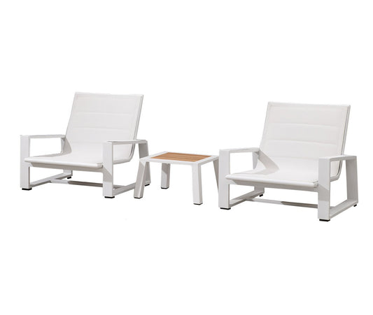St Lucia 3 Piece Low Casual Seating in White-abc