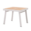 St Lucia 36 Inch Dining Table with Umbrella Hole in White-abc