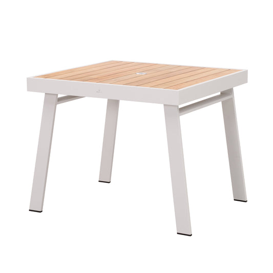 St Lucia 36 Inch Dining Table with Umbrella Hole in White-abc