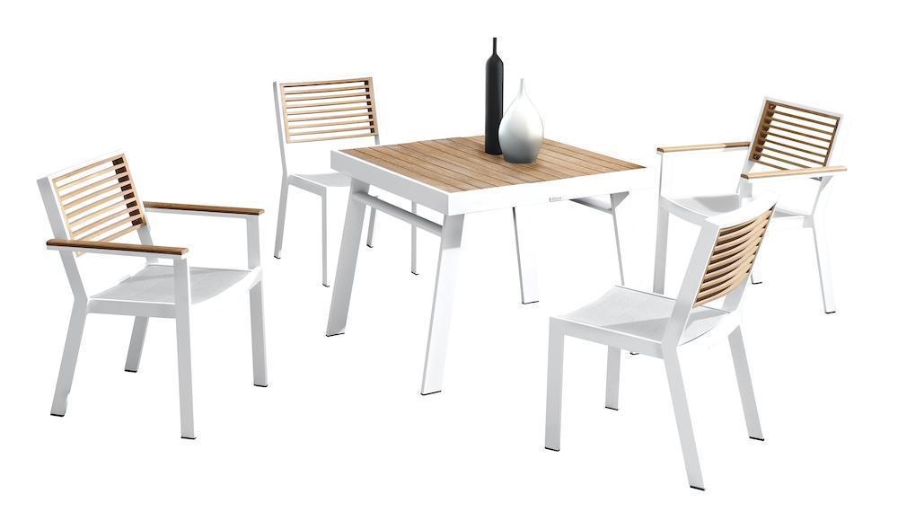 St Lucia 5 Piece Dining Set in White-abc