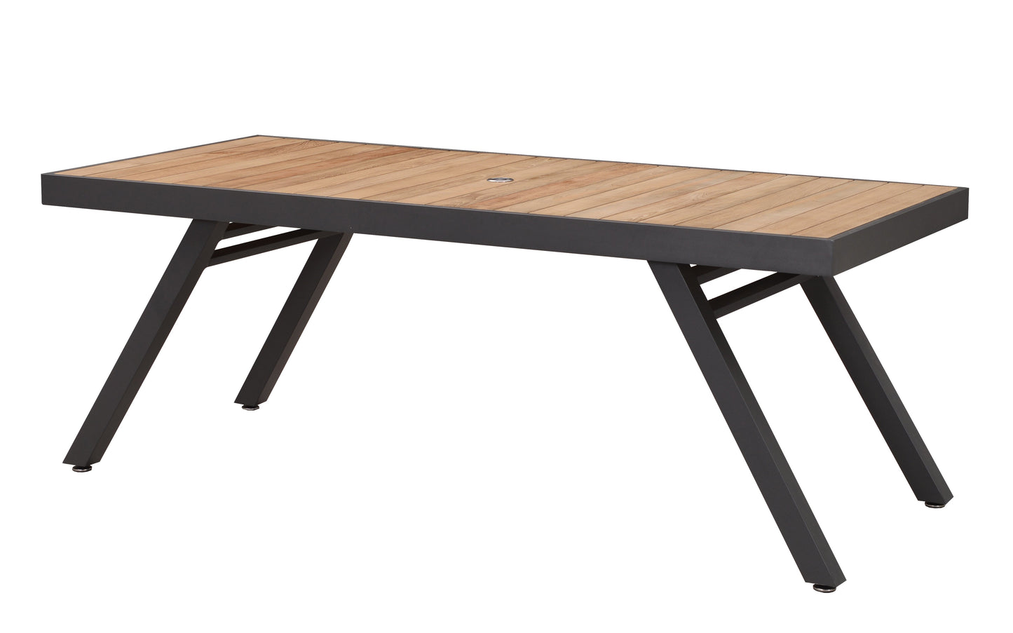 St Lucia 79 Inch Dining Table with Umbrella Hole in Charcoal-abc