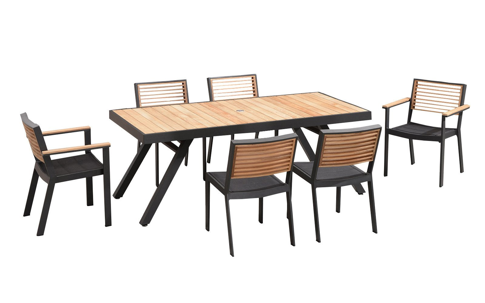 St Lucia 7 Piece Dining Set in Charcoal-abc