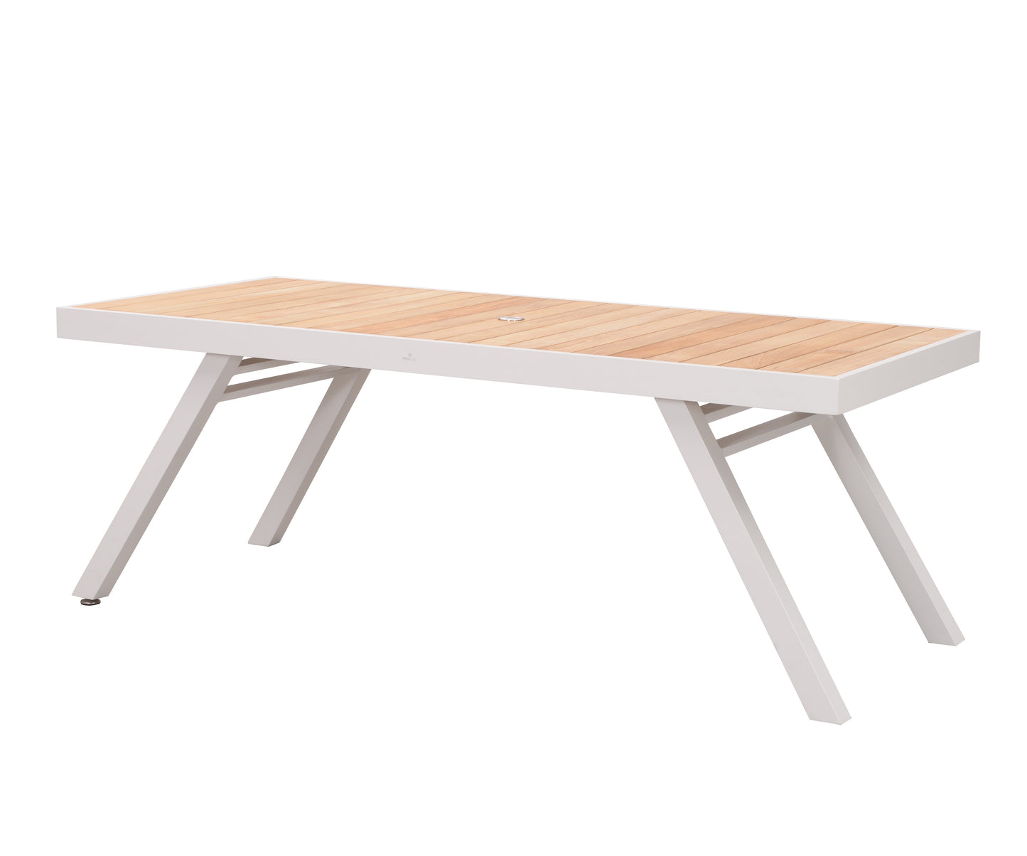 St Lucia 79 Inch Dining Table with Umbrella Hole in White-abc