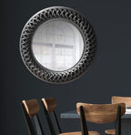 Albus Round Mirror Antique Silver-abc