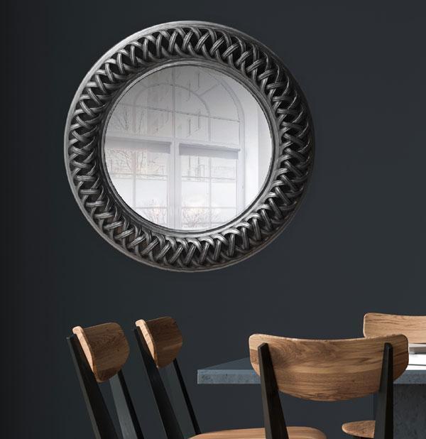 Albus Round Mirror Antique Silver-abc