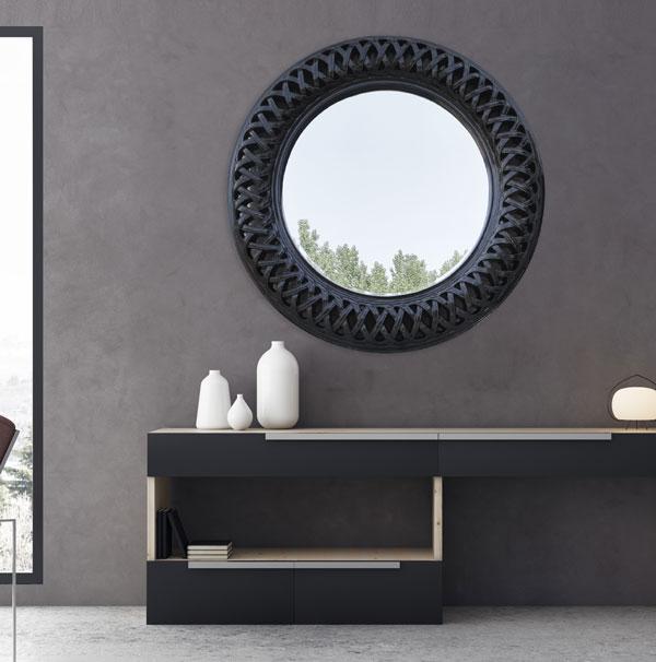 Albus Round Mirror Black-abc