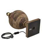 Amphora Medium - Dark Natural - Turned Wood Urn Table Lamp-abc
