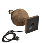 Amphora Small - Dark Natural - Turned Wood Urn Table Lamp-abc