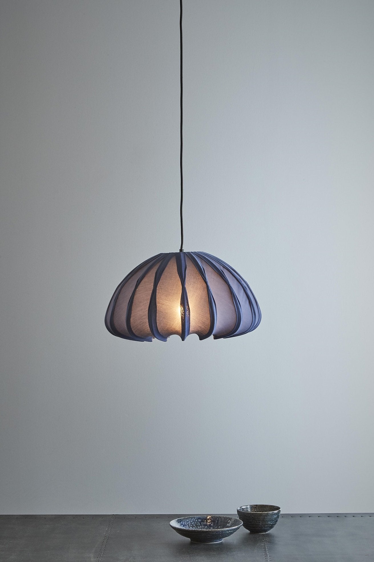 Anemone - Blue - Cotton Lantern Pendant Light-abc