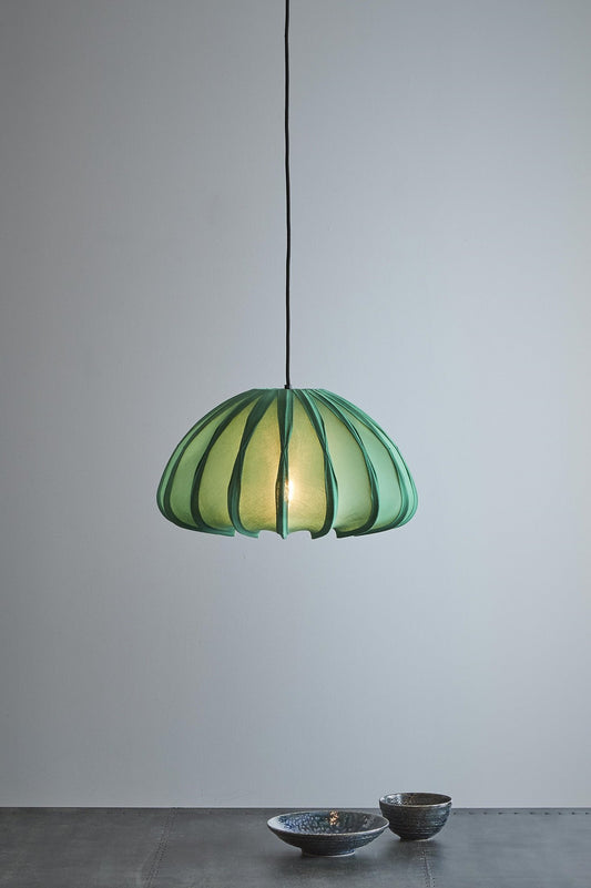 Anemone - Jade Green - Cotton Lantern Pendant Light-abc