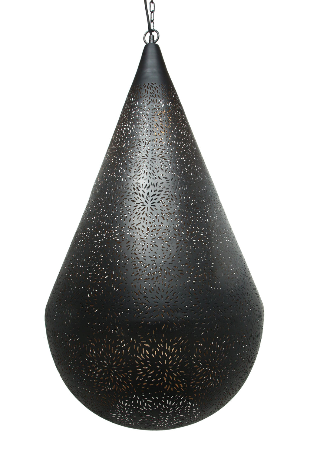 Aquarius Large - Black - Perforated Teardrop Pendant Light-abc