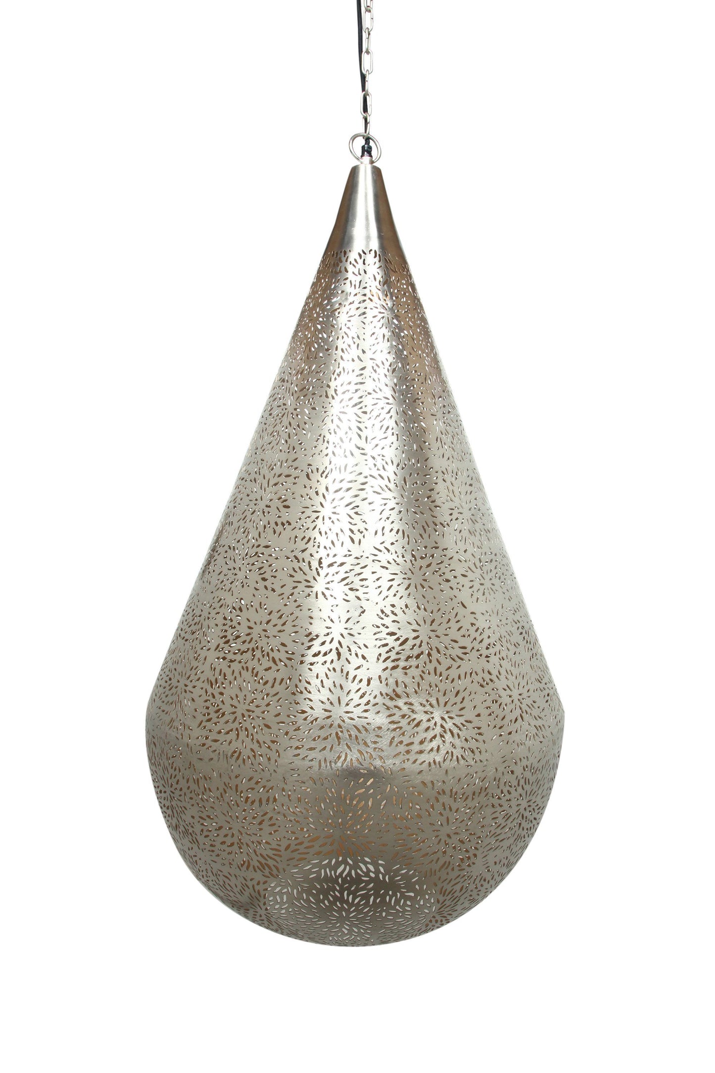 Aquarius Large - Nickel - Perforated Teardrop Pendant Light-abc