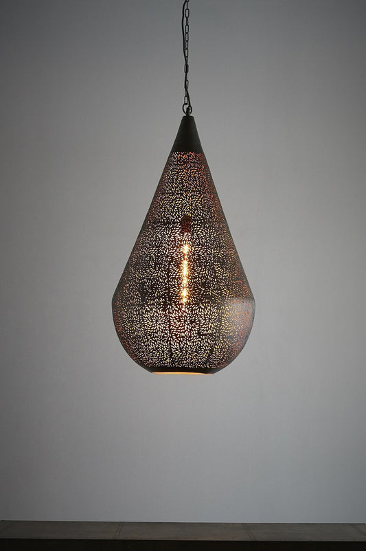 Aquarius Large - Black - Perforated Teardrop Pendant Light-abc