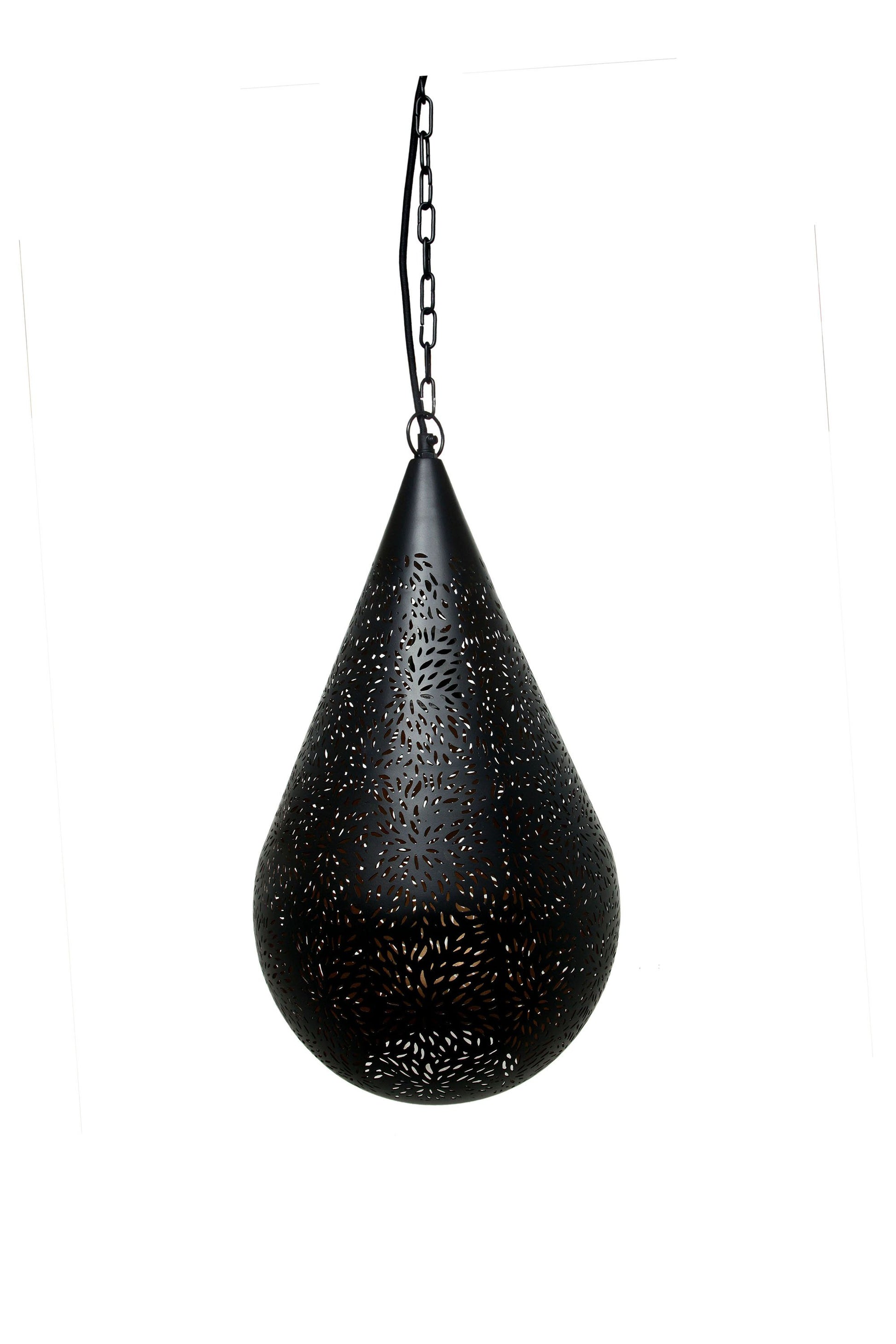 Aquarius Medium - Black - Perforated Teardrop Pendant Light-abc