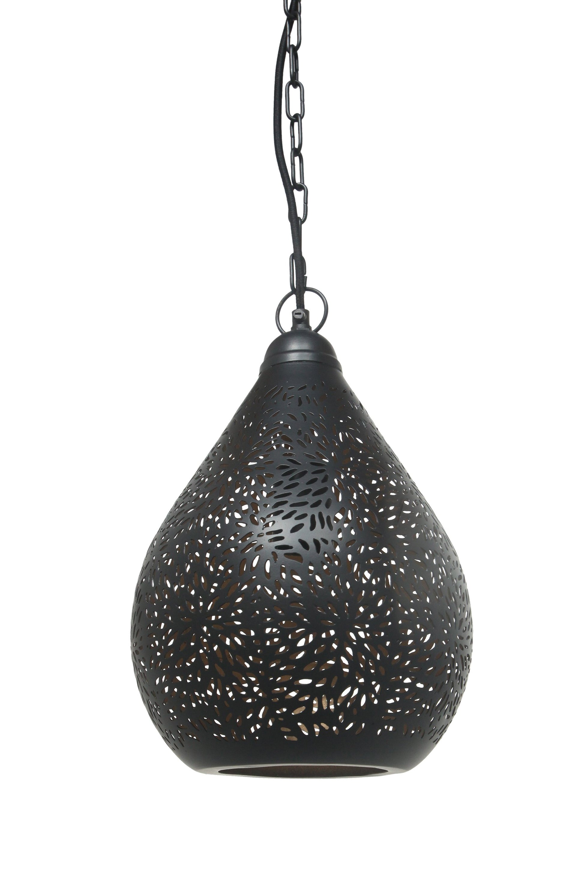 Aquarius Small - Black - Perforated Teardrop Pendant Light-abc