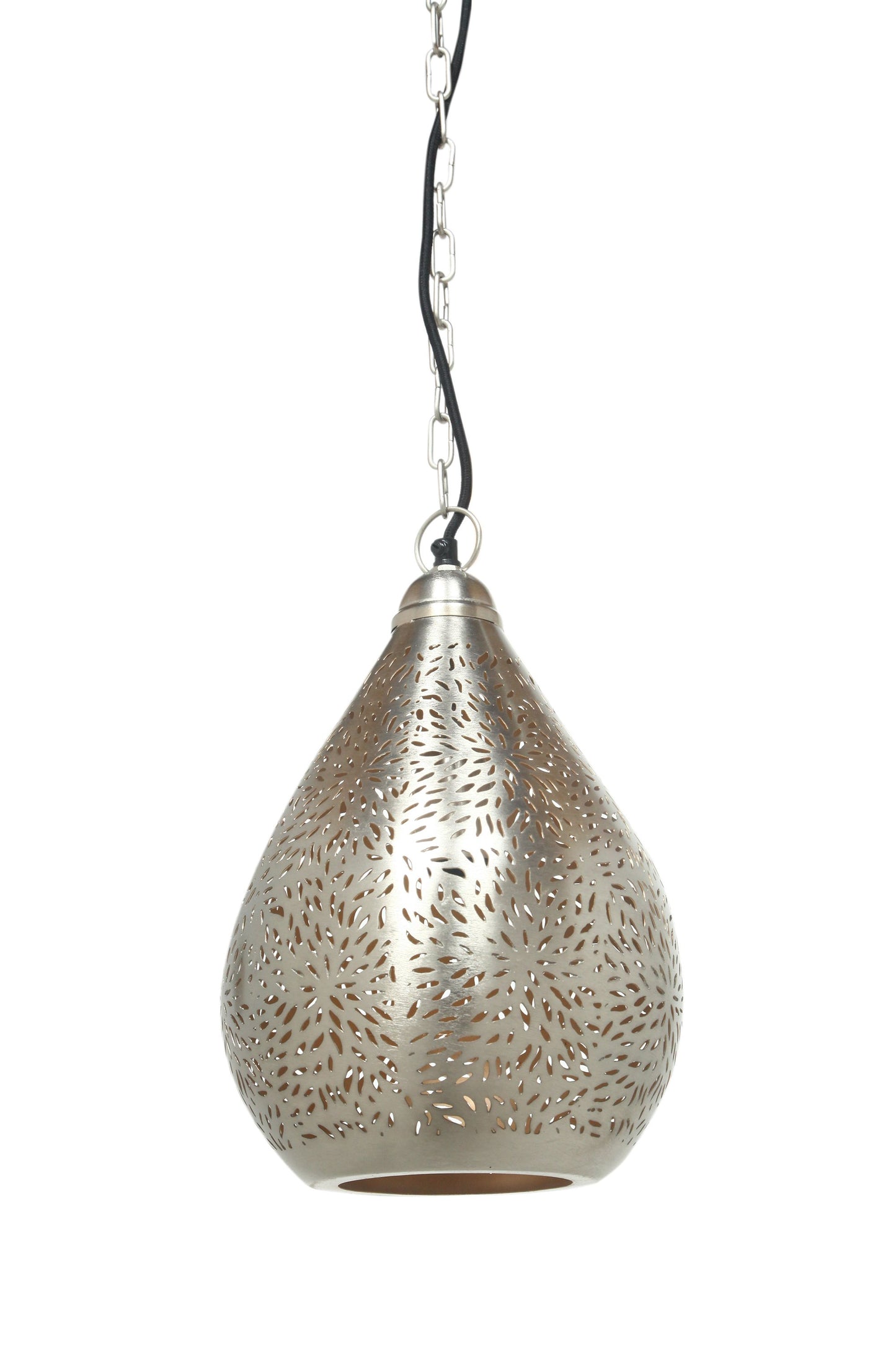 Aquarius Small - Nickel - Perforated Teardrop Pendant Light-abc
