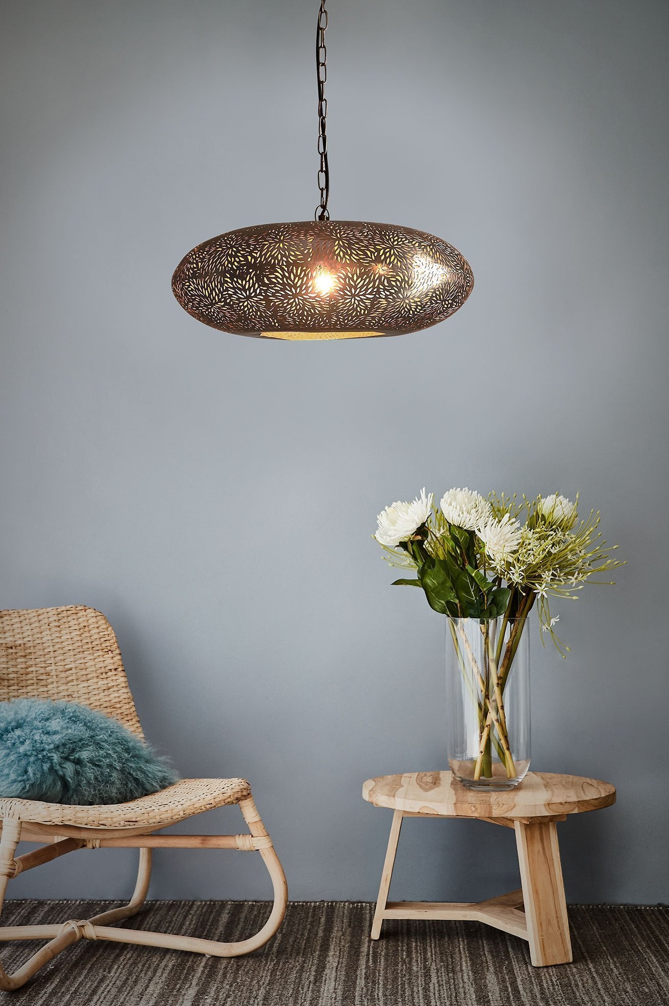 Atlas - Nickel - Perforated Ellipse Pendant Light-abc