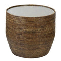 Plantation Side Table with Glass-abc