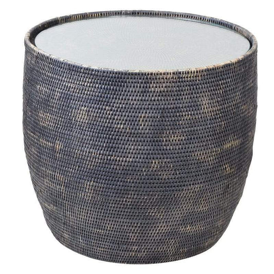 Bungalow Side Table with Glass-abc