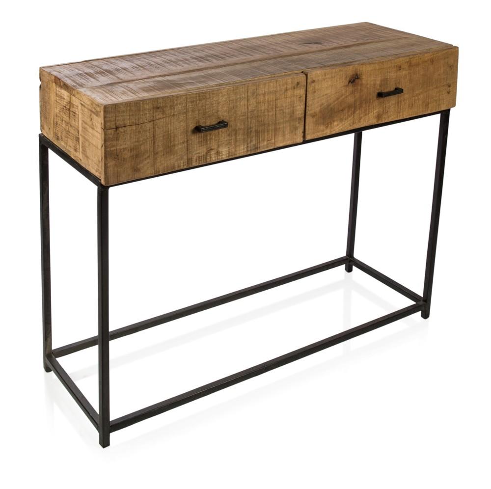 Manhatten 2 Drawer Mango Wood Console-abc