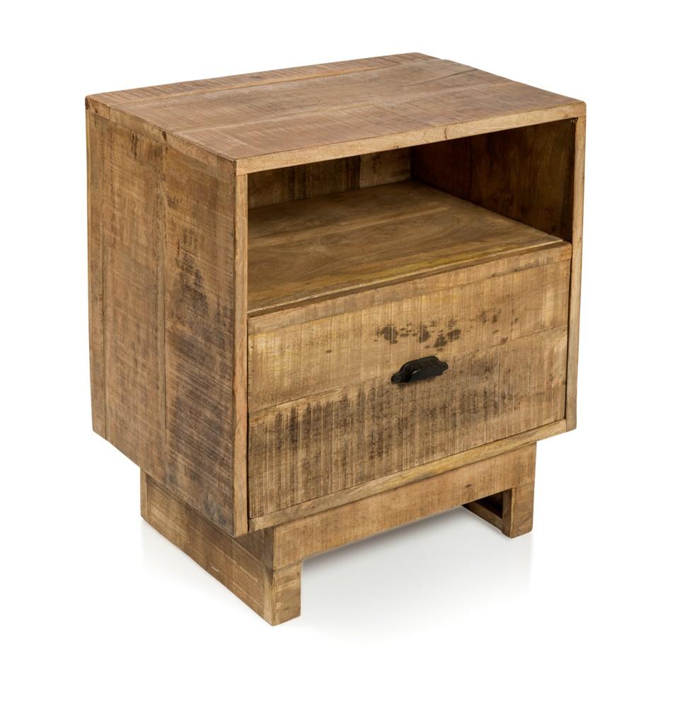 Swazi 1 Drawer Mango Wood Bedside Table-abc
