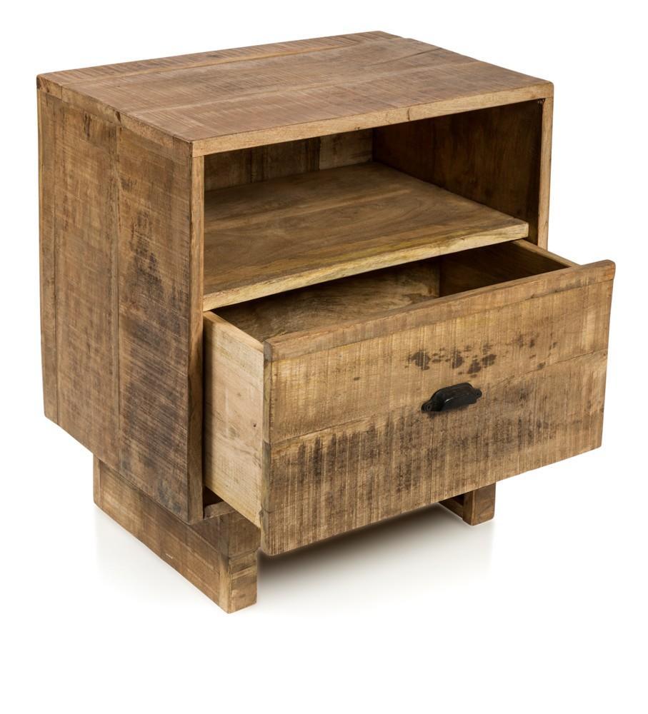 Swazi 1 Drawer Mango Wood Bedside Table-abc