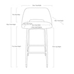 Milan Velvet Bar Stool - Navy-abc