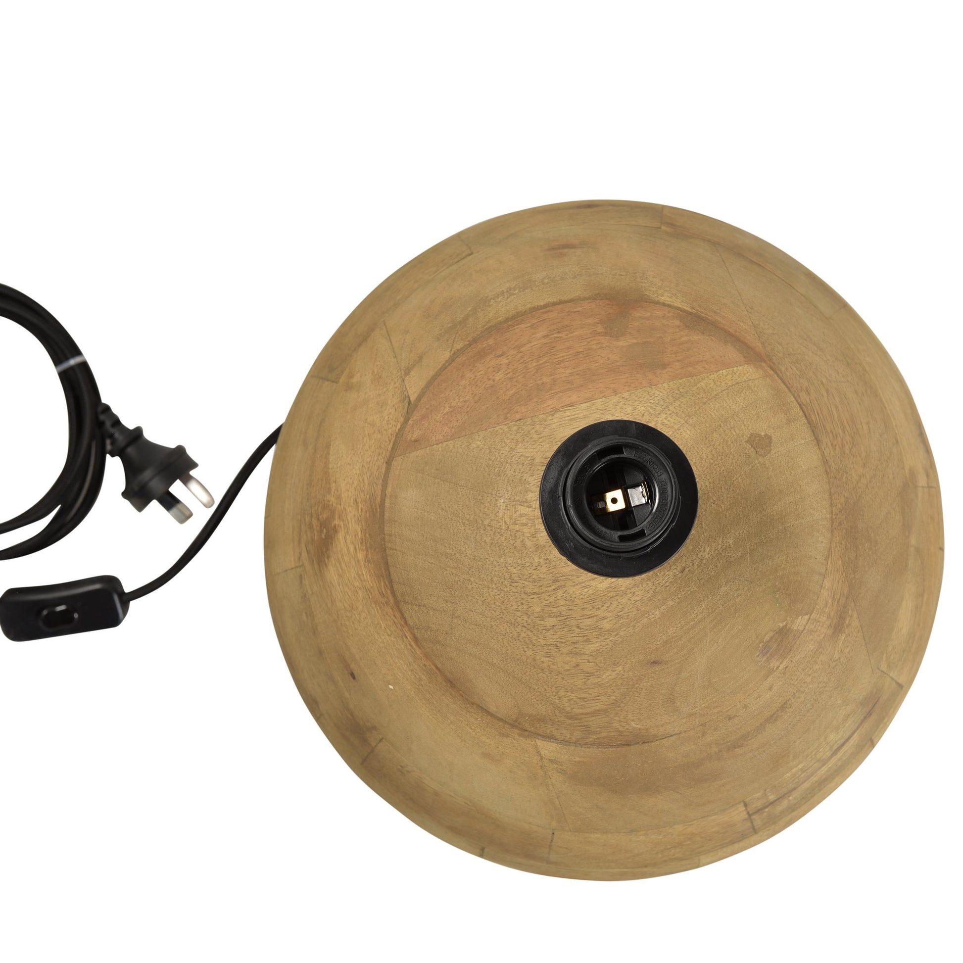 Boule Small - Natural - Turned Wood Ball Table Lamp-abc