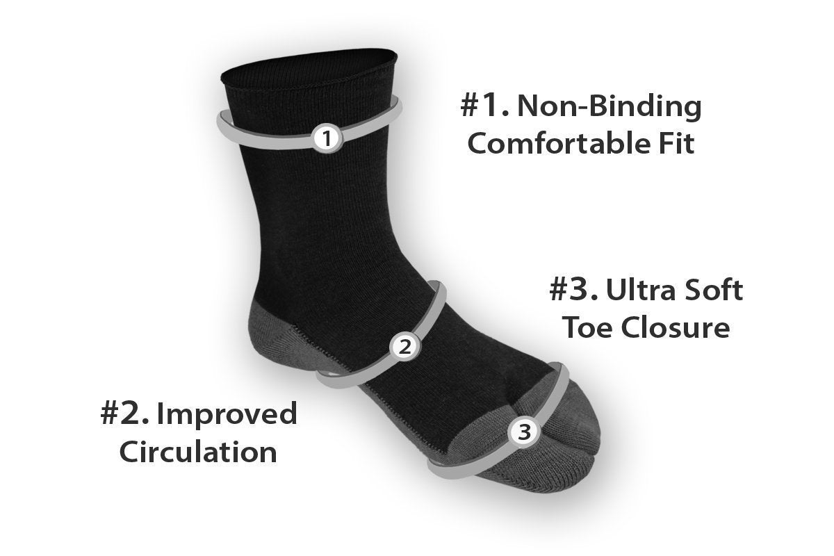 Bunion Relief Socks - Charcoal (3 pairs)-abc