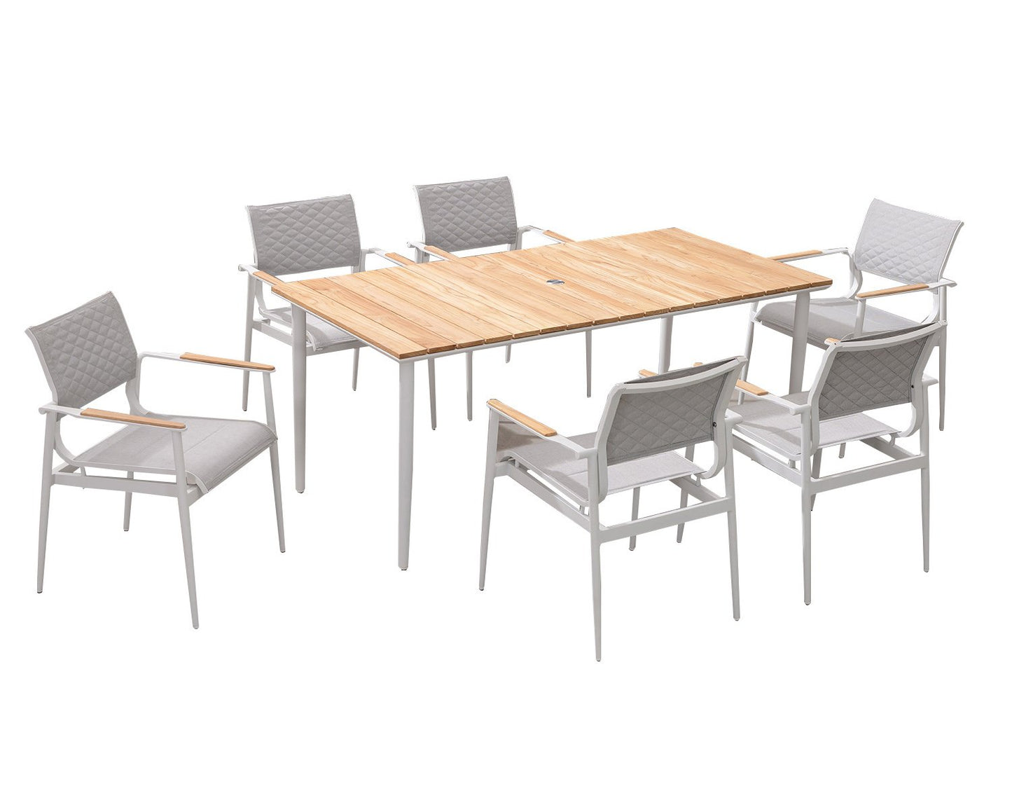 California 7 Piece Dining Set in White-abc