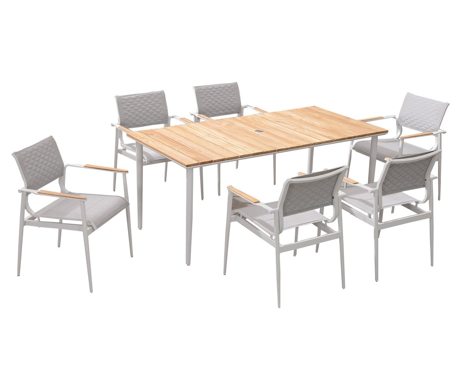 California 7 Piece Dining Set in White-abc