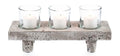 3Pc Glass Candle Holder on Ceramic Base-abc