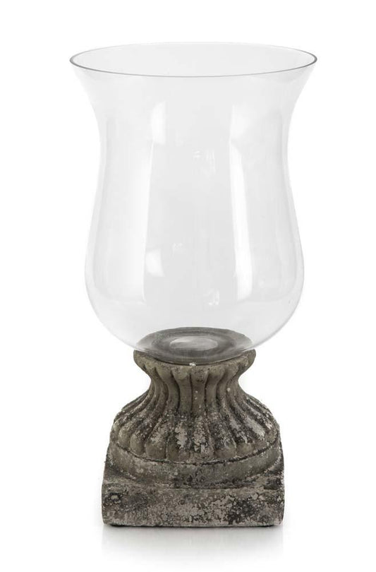 Ceramic Hurricane Lamp on Stand-abc
