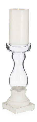 Glass Candleholder with Cement Base Small-abc