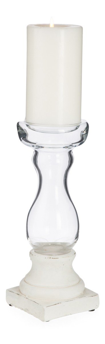 Glass Candleholder with Cement Base Small-abc