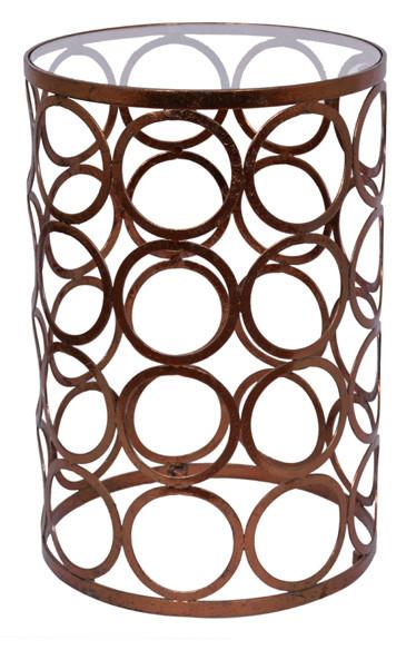 CIRCLES LAMP TABLE - Copper Leaf-abc