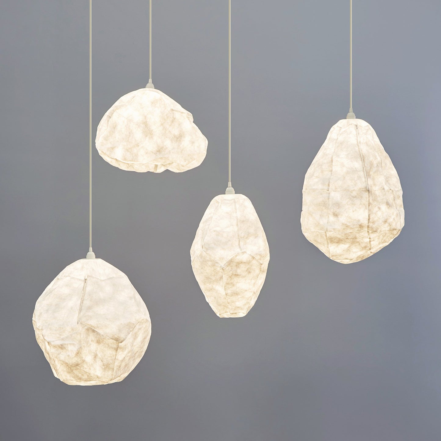 Nimbus - White - Tall Oval Cloud Paper Pendant Light-abc