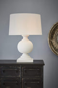 Coach - White - Turned Wood Ball Balustrade Table Lamp-abc