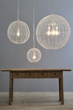 Cray Ball Small - White - Wire Weave Ball Pendant Light-abc