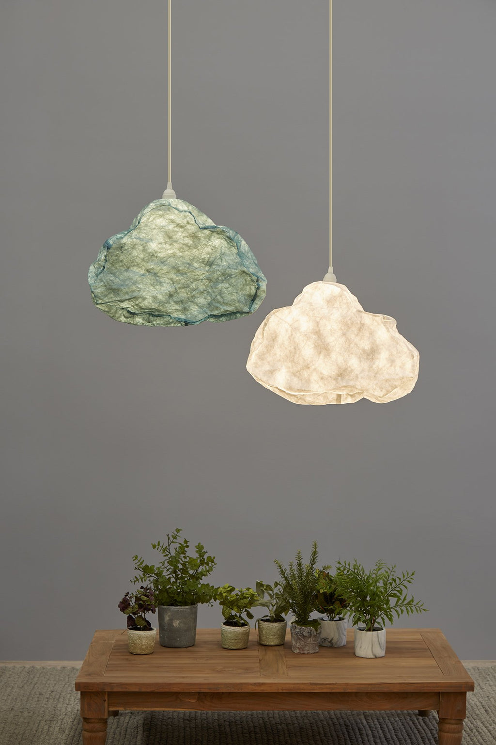 Cumulus - Sky Blue - Free Form Cloud Paper Pendant Light-abc