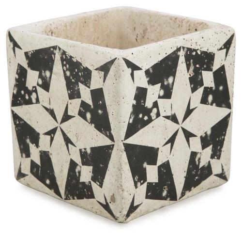 Cement Planter Pot Pattern 2 Small-abc