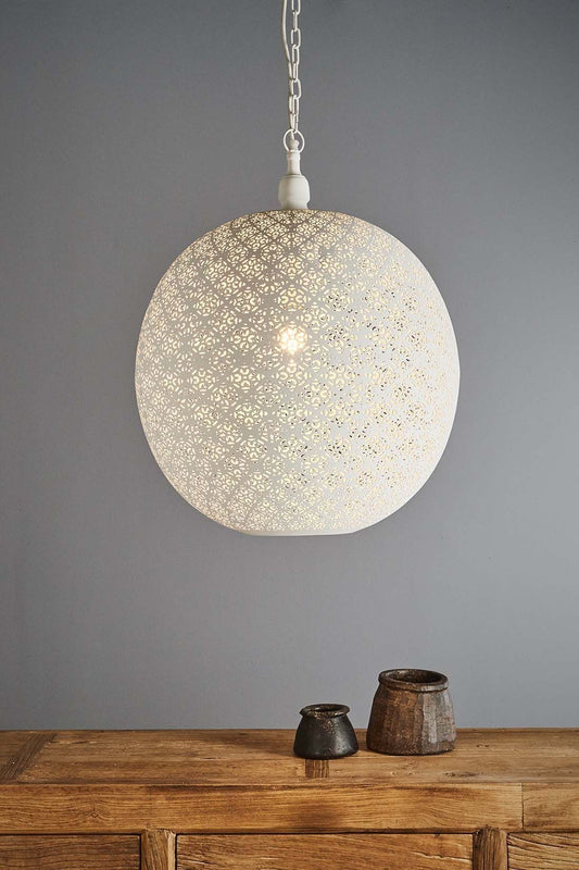 Callisto - White - Perforated Round Pendant Light-abc