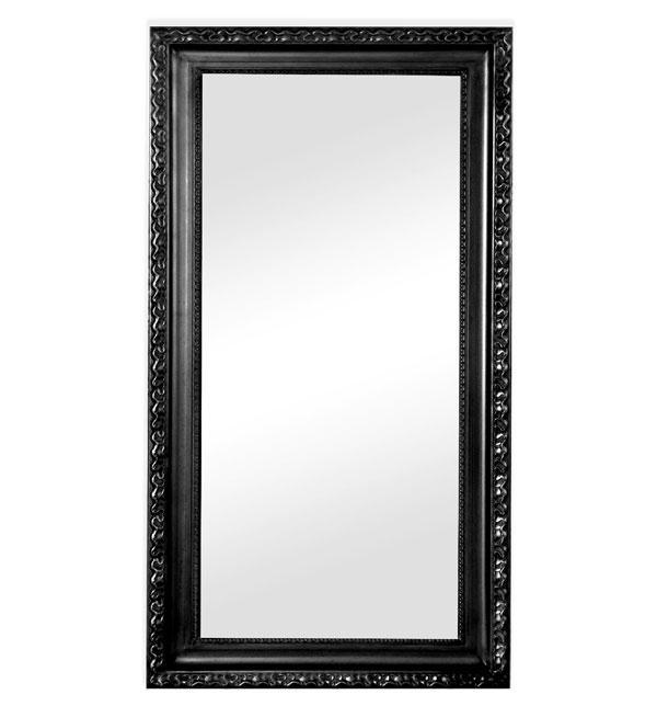 Charlotte Ornate Mirror Black 171cm-abc