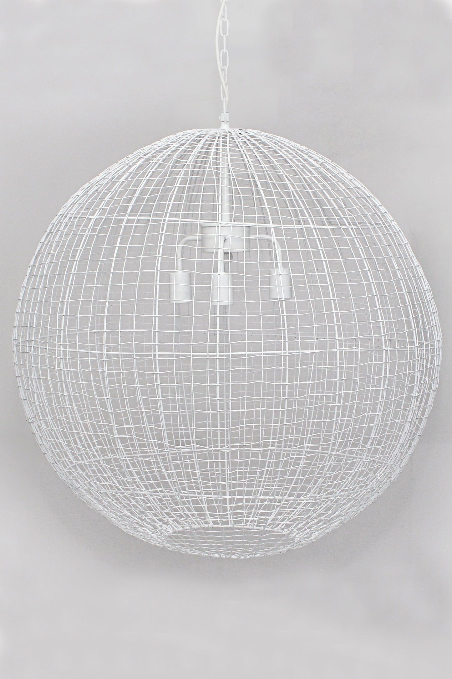 Cray Ball Large - White- Wire Weave Ball Pendant Light-abc