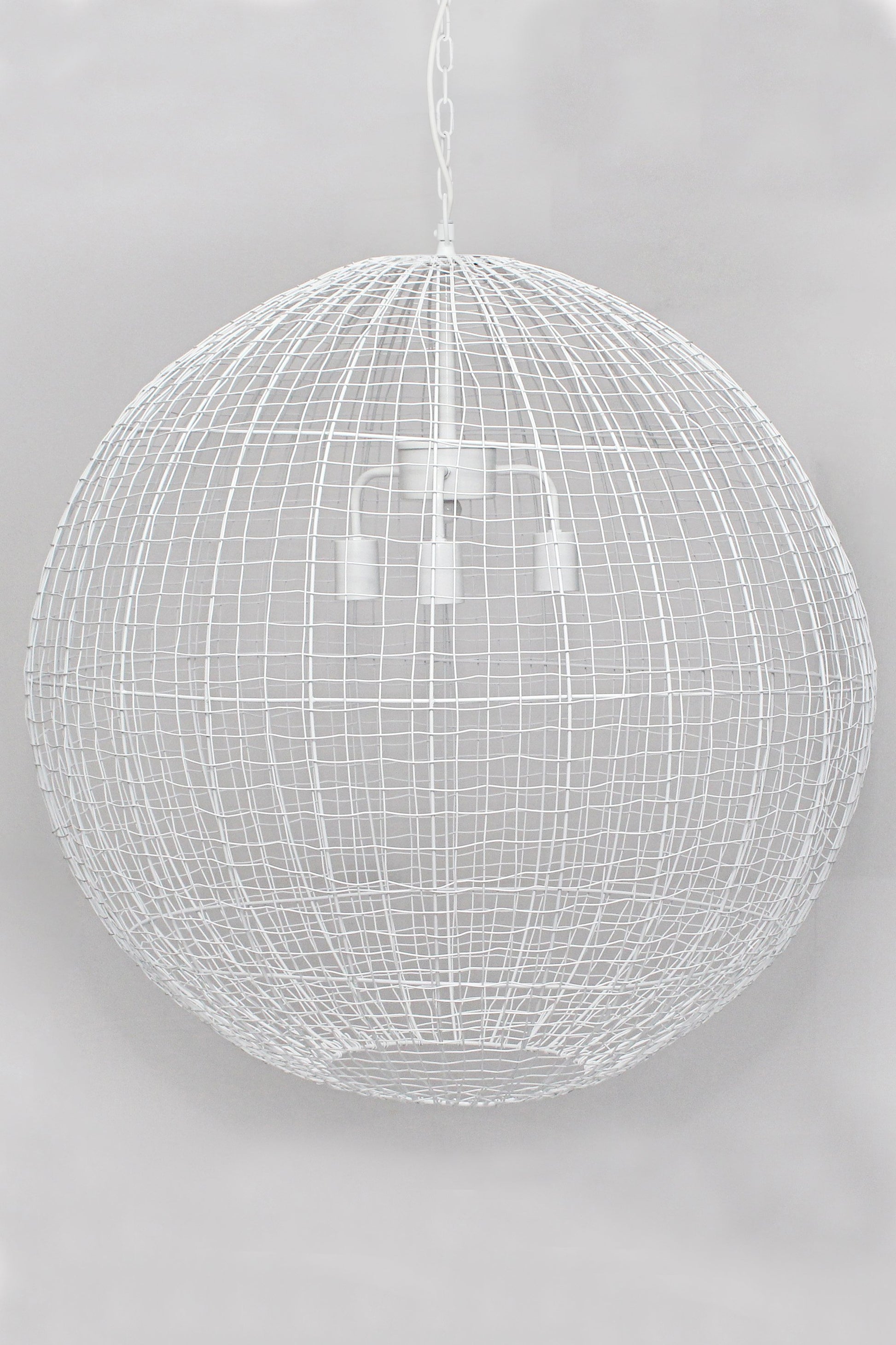 Cray Ball Large - White- Wire Weave Ball Pendant Light-abc